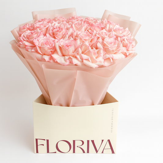 Pink Roses Flower Box