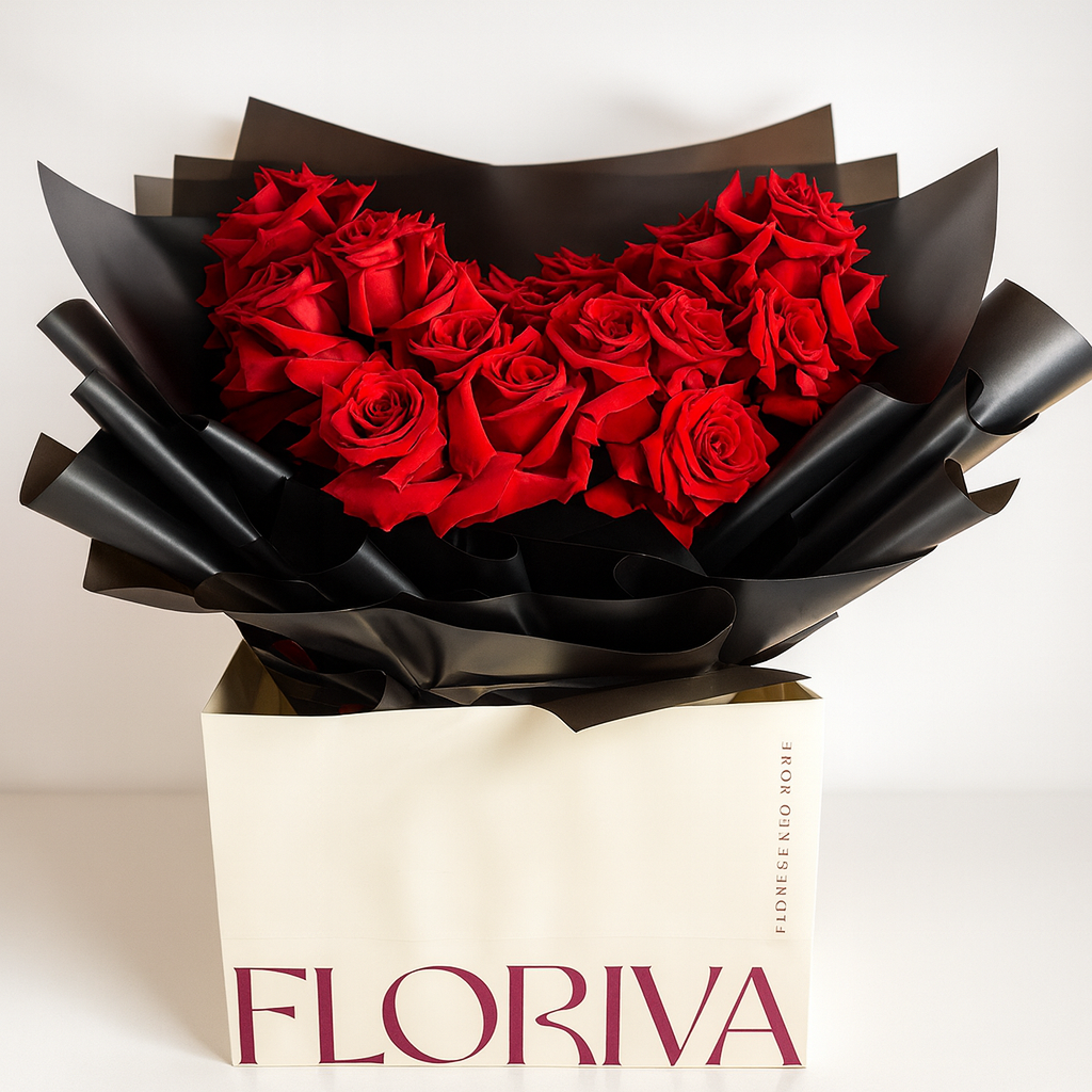 Red Roses Heart Bouquet